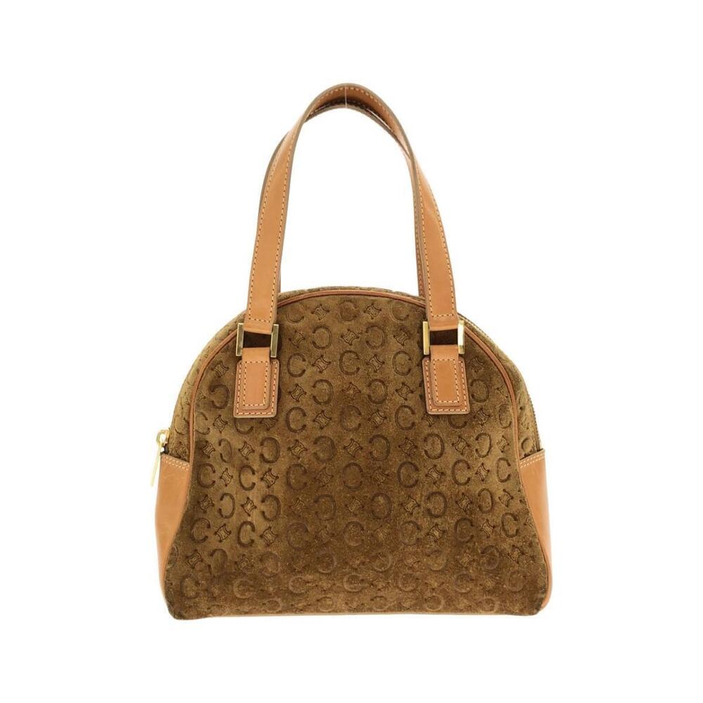 Celine dome handbag brown suede embossed Macadam